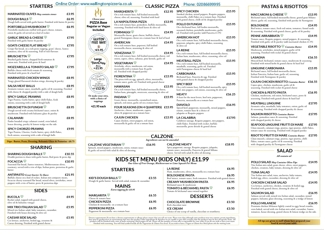 Menu Wallington Pizzeria-1